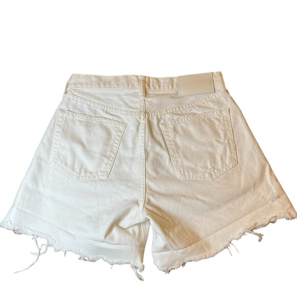 MOUSSY VINTAGE Howa Size 26 White Cut Off Shorts Distressed Button Fly Selvedge - Picture 6 of 13